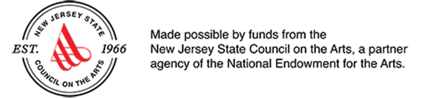 New Jersey State Council on the Arts logo with red stylized “NJ” emblem and text.