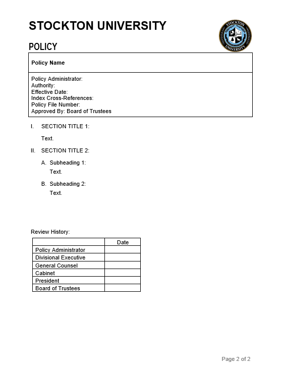 Image of Policy Template