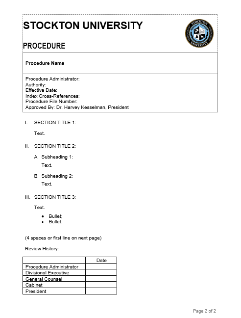 Image of Procedure Template