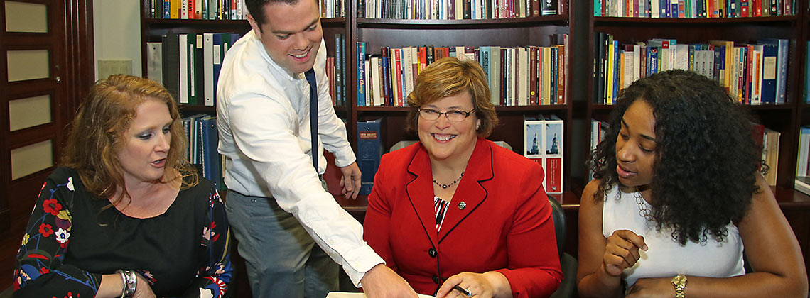 Susan with Alumni staff