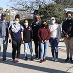 Lynne with cleanup participants