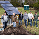 Students working on grant site