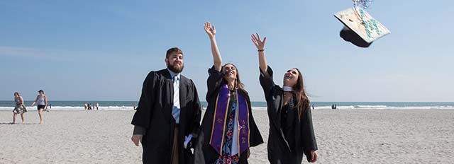 Students celebrating graduation