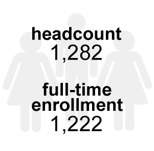 Headcount of School of Natural Sciences and Mathematics student enrollment fall 2019