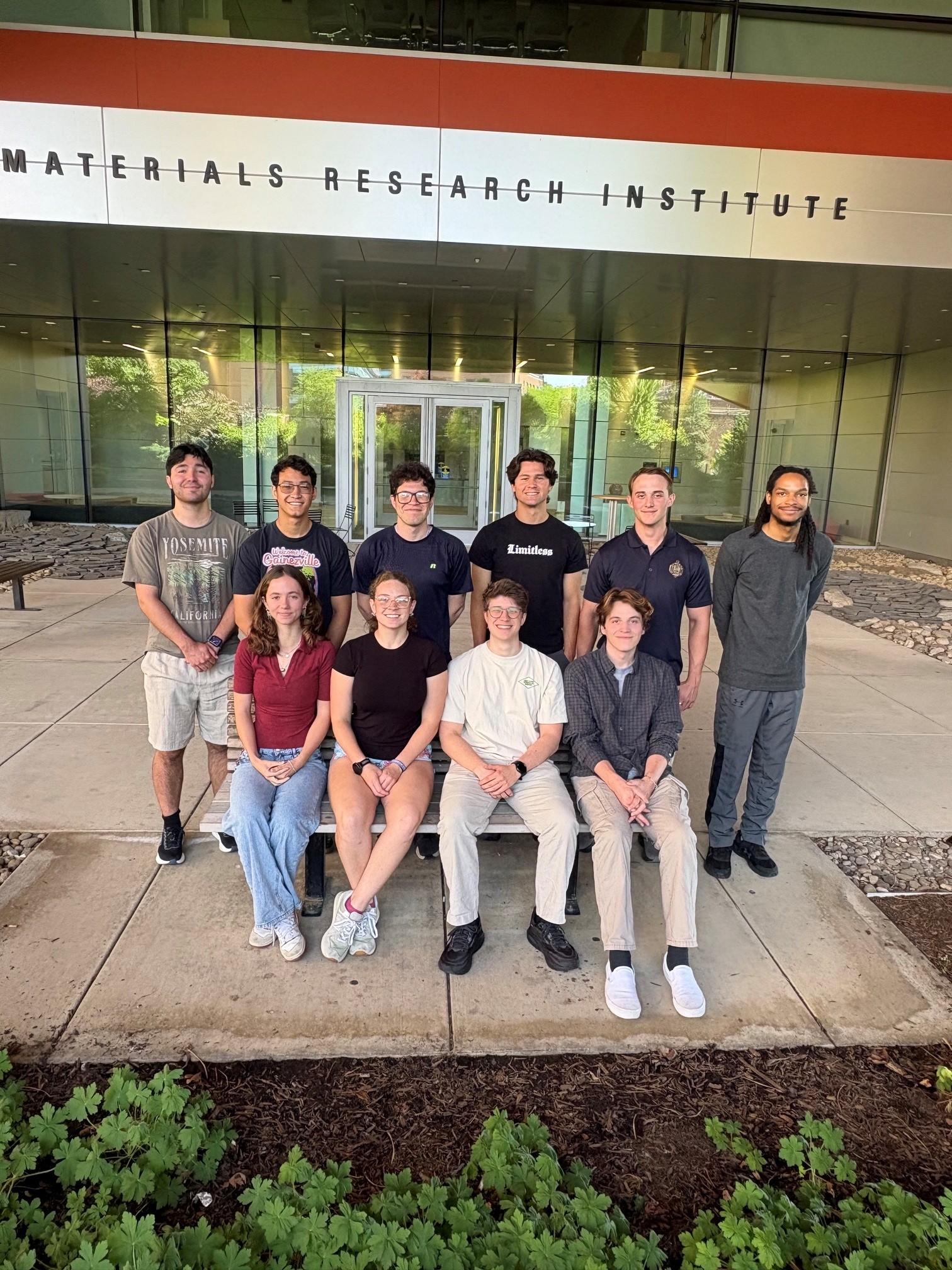 Maxim Wunder and other students in front of Materials Research Lab PENN State U