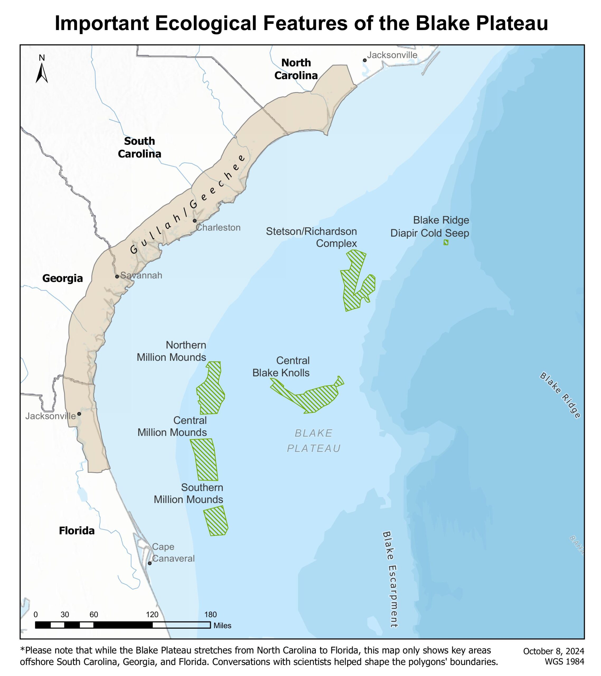 Map of Blake Plateau