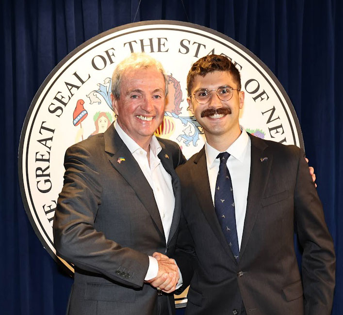 Ben Dziobek and Governor Phil Murphy