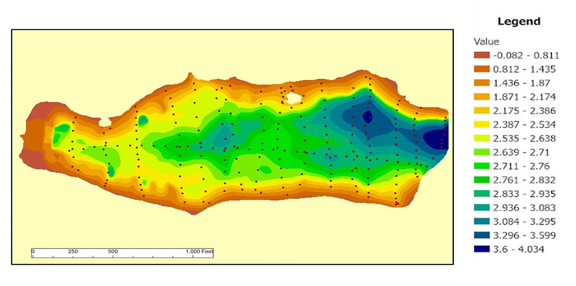 Depth Map of Lake Fred