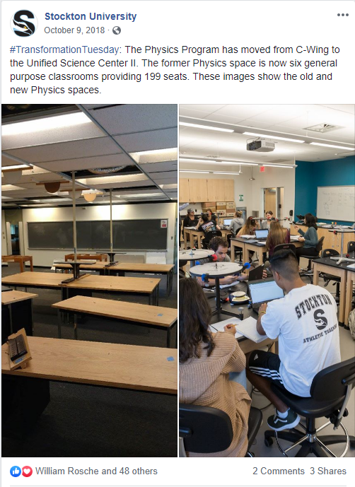 Physics classroom C wing to USC2