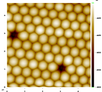 Figure 4. Vacancies were also observed. The scale is 5 µm ×5 µm.