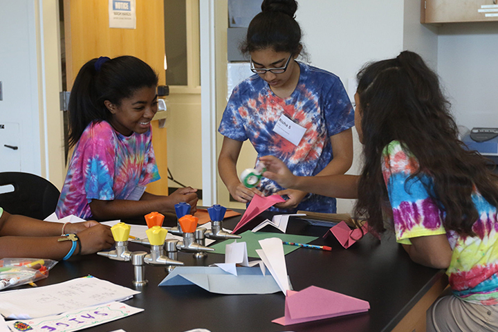 Image of students participating in Tech Trek at Stockton Unviersity