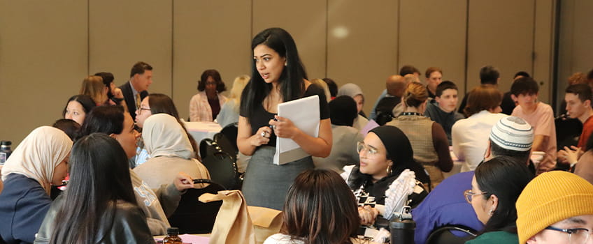 Professor Nazia Kazi Facilitating A Round Table Discussion