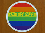 Safe Space sticker on a door