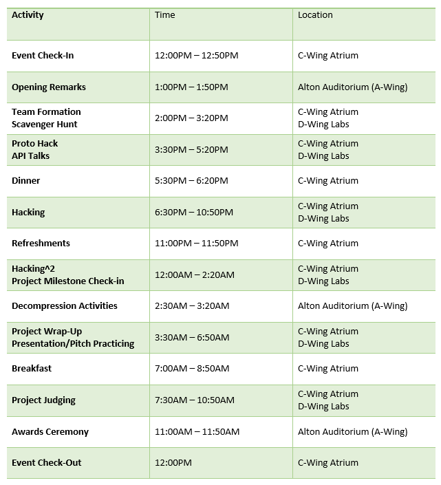 StockHack Schedule