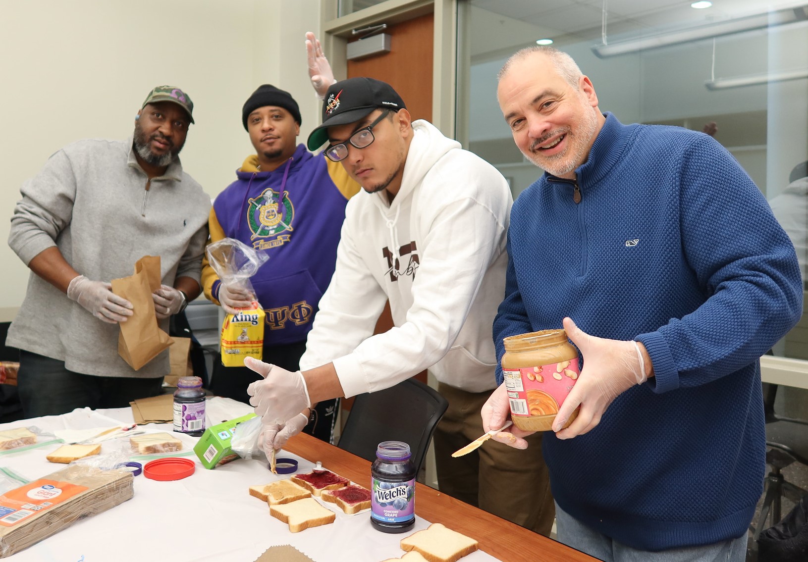 President Joe and volunteers during MLK day