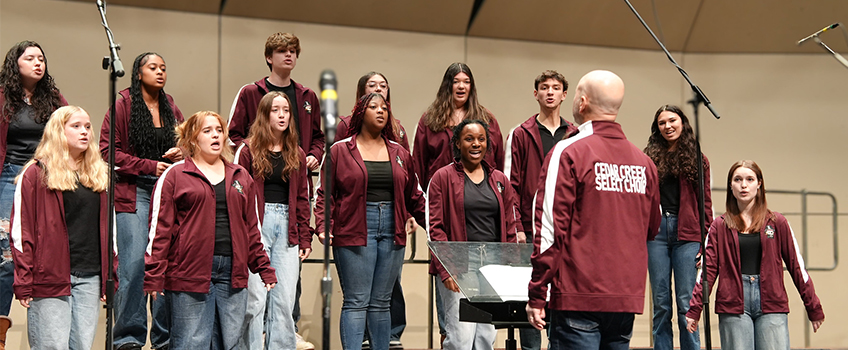 students singing