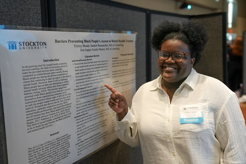 Graduate student presenting