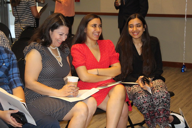 freshman twin sisters Marina and Mariam Eskander with their mother, Manar Eskander