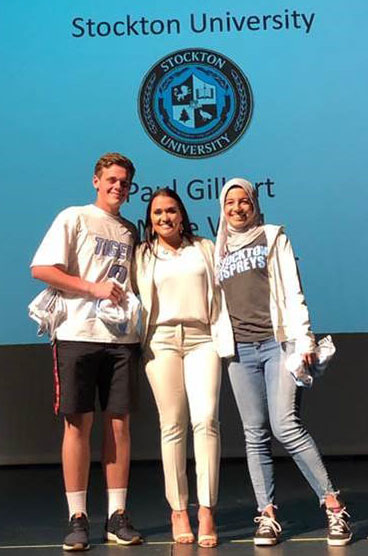 Jessica Grullon with two incoming students