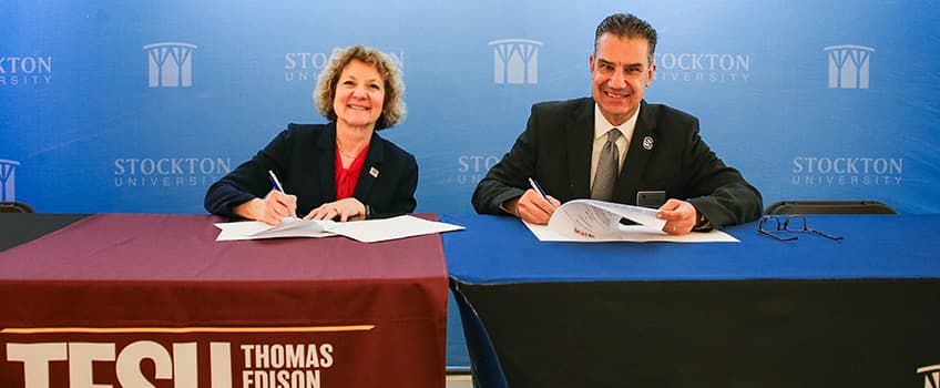 Cynthia Baum, provost of Thomas Edison State University, and Michael Palladino