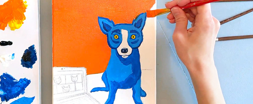 Noyes Museum blue dog painting