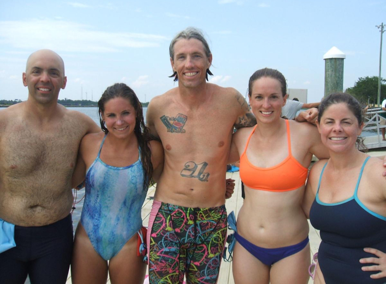 Tina Zappile, far right, pictured with her relay team. 