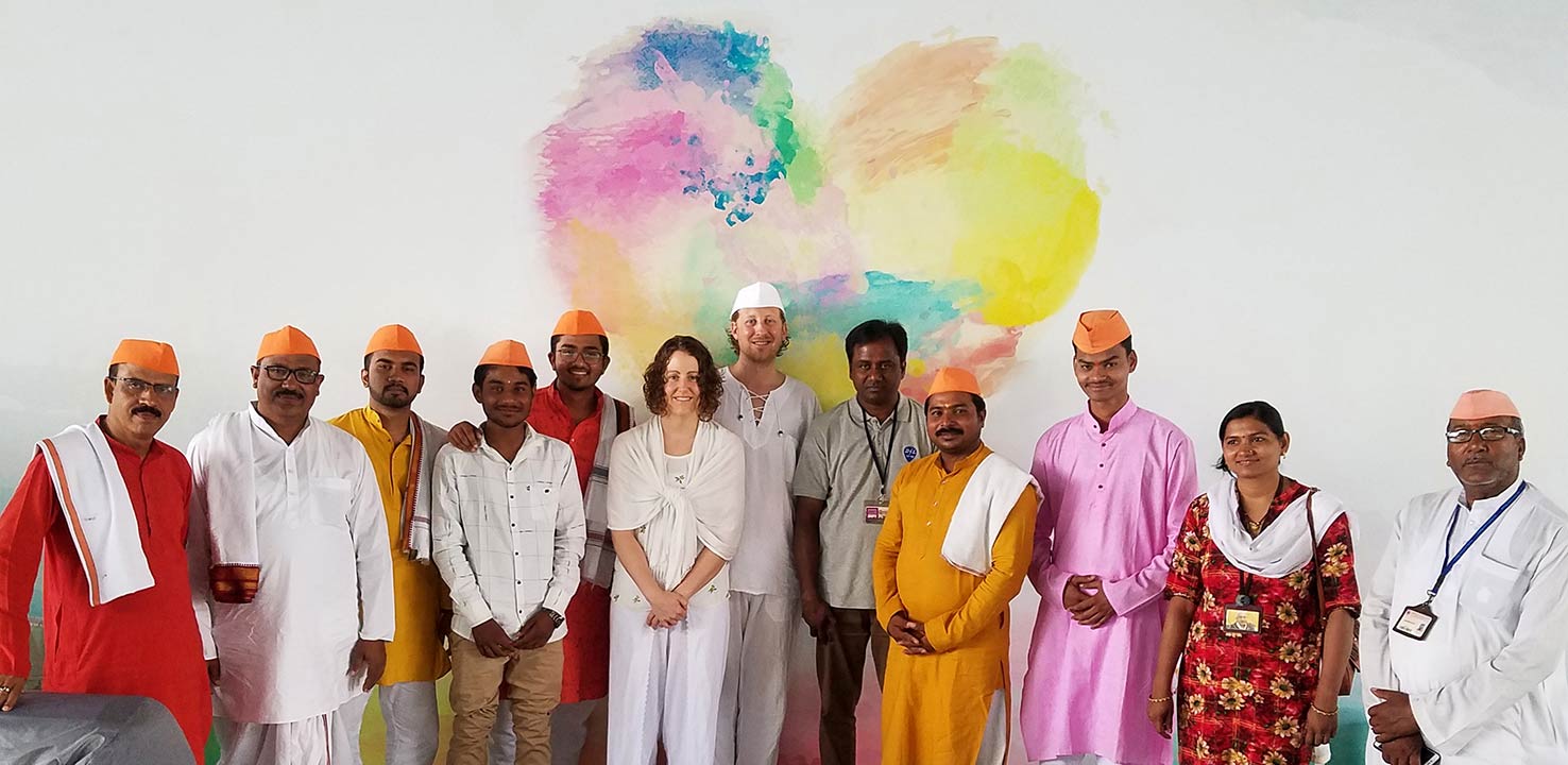 Nathan Morell, center, during his trip to India this summer.
