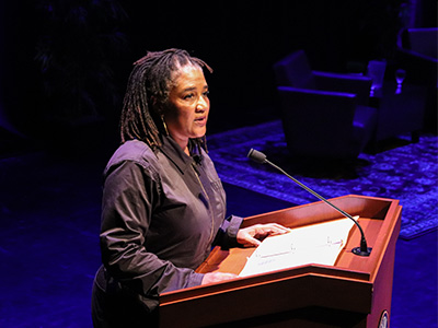 Lynn Nottage at podium