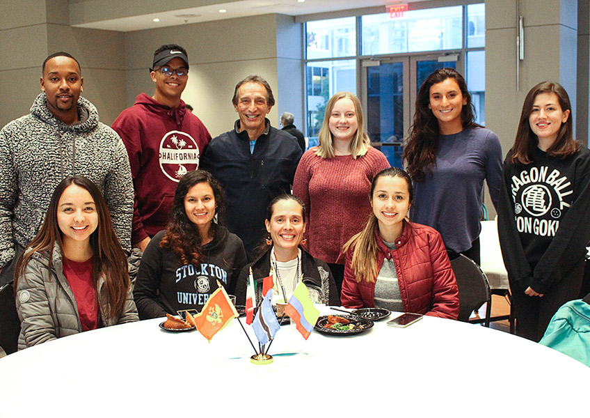 Some faculty members brought their students. Associate Professor of Spanish Arnaldo Cordero-Roman brought this semester's exchange students from Colombia.