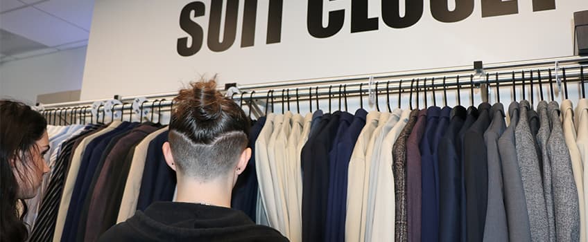 Suit Closet with students