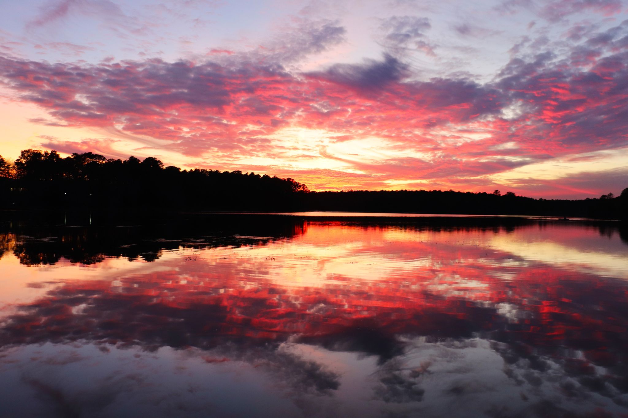 sunset over Lake Fred