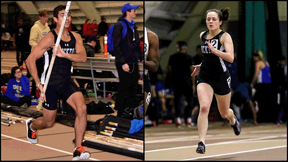 man and woman running 