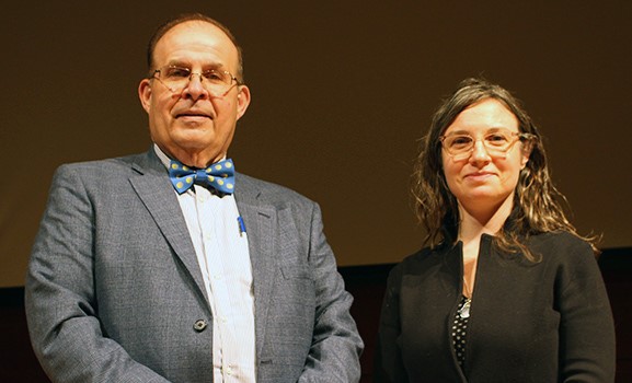 Left, retired Judge Julio Mendez and Susan Mary Fahey, 