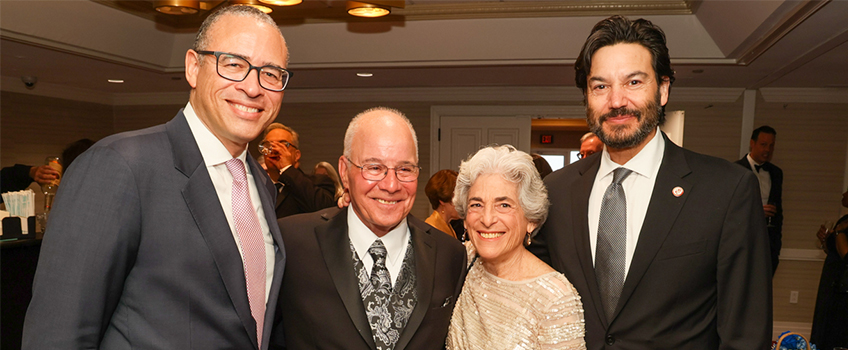 From left, Jonathan Holloway, president of Rutgers University; Stockton President Harvey Kesselman; Susan Cole, former president of Montclair State University; and Jonathan Koppell, president of Montclair State University,