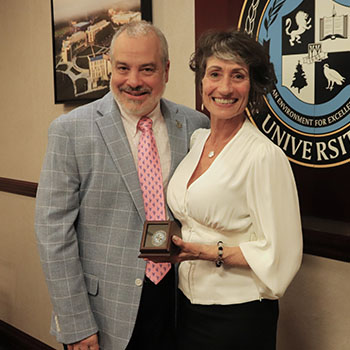 Mary Lou Galantino and President Bertolino