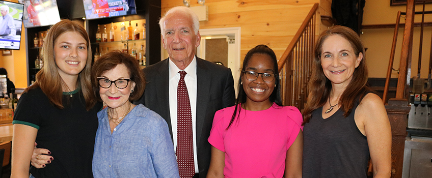 Alicia Jenkins, second from right, is with members of Paul D. Staller's family, from left, Hannah Frebowitz (Paul's niece), Billie Staler (Paul's mother), Alan Staller (Paul's father) and Laurie Staller (Paul's sister).