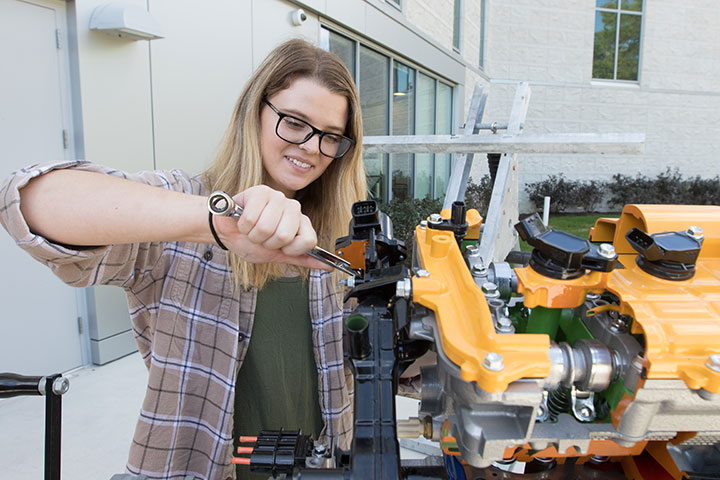 Students outside Sustainability lab