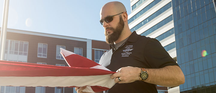 SVO President folding flag