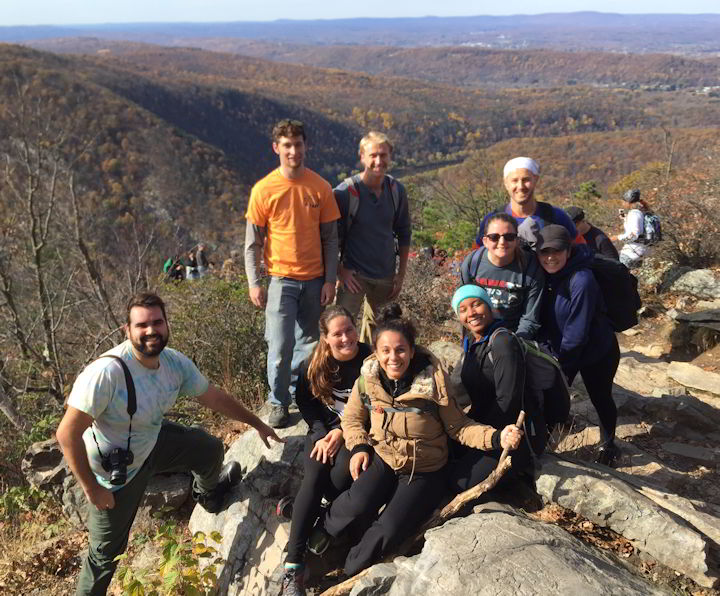 Daniel Moscovici and his students hiked Mount Tammany