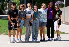 A group of smiling students