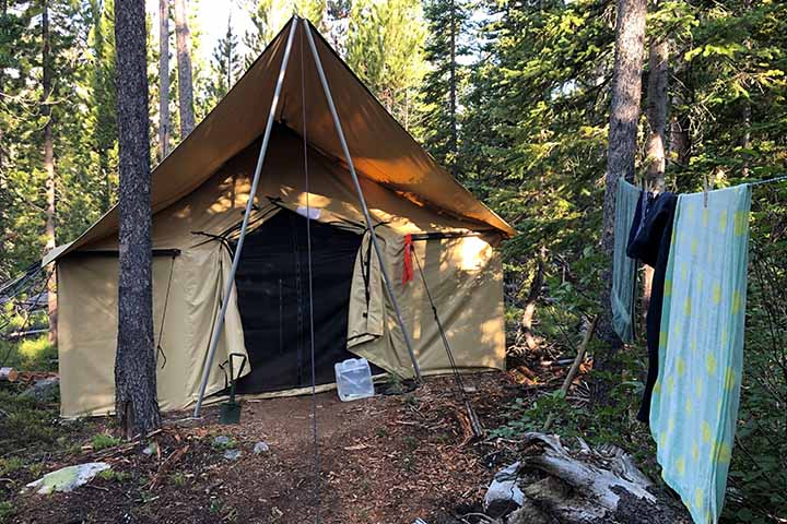 A canvas tent