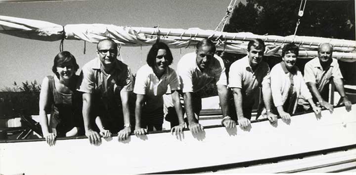 Original board of trustees on boat
