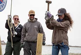 Student working on osprey platform