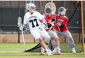 Luc Swedlund playing lacrosse