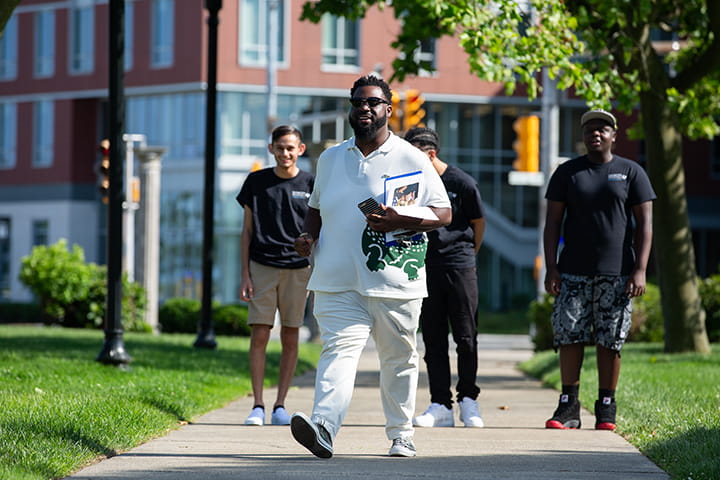 Students walking