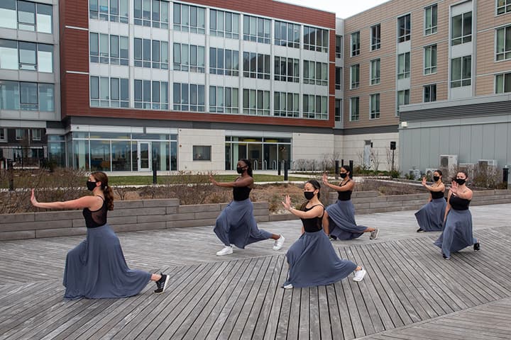 Dancers on boardwalk Dancers on boardwalk