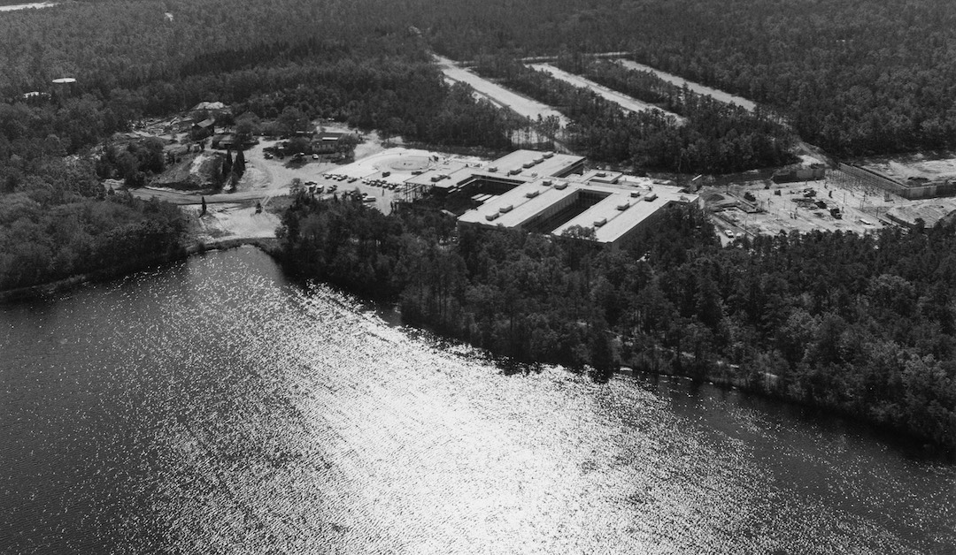 Aerial photo of Stockton's campus