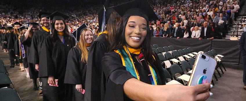 students at commencement