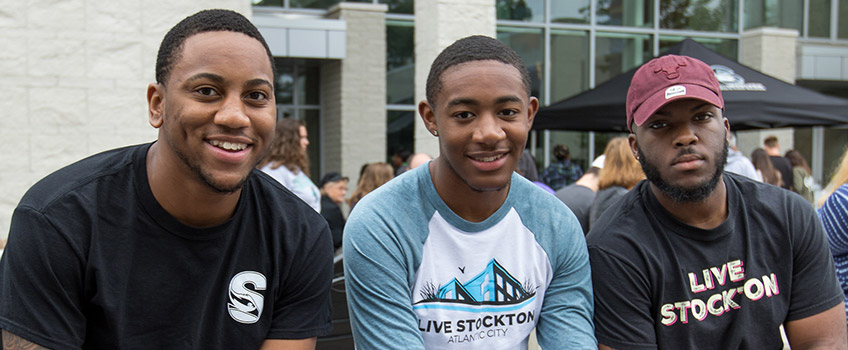 students outside the Campus Center