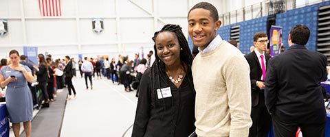 students at career fair